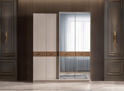 Stylish Wardrobe Luxury Cabinet Modern Beige Bedroom Furniture